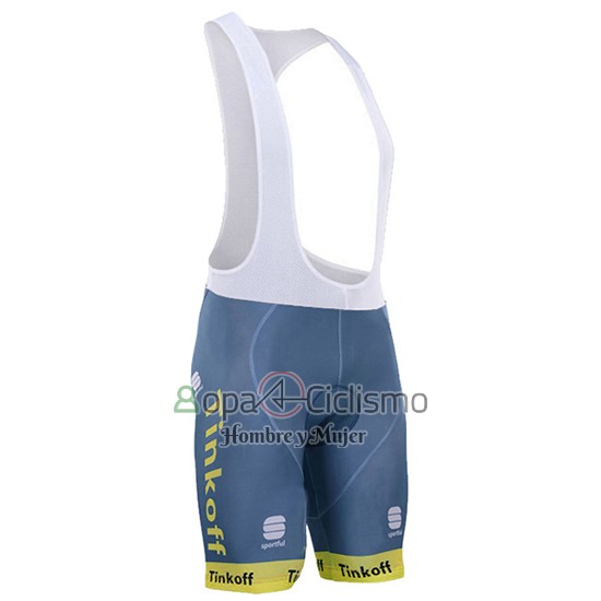 Tinkoff Lider Ropa Ciclismo Culotte Corto 2016 Hombre Mangas Cortas AMarillo y Blanco